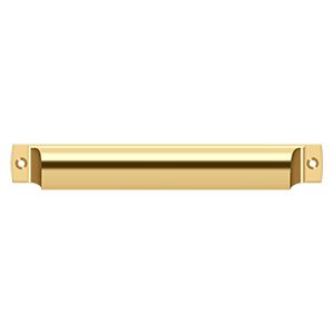 Deltana Rectangular Shell Pull, 7" in PVD Polished Brass finish