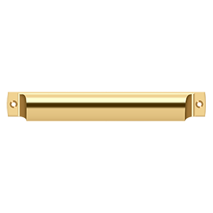 Deltana Rectangular Shell Pull, 7" in PVD Polished Brass finish
