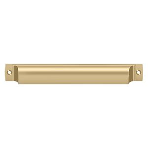 Deltana Rectangular Shell Pull, 7" in Satin Brass finish