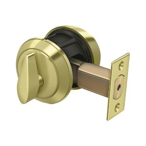 Deltana Single Cylinder Deadbolt-Grade 1 in Polished Brass finish