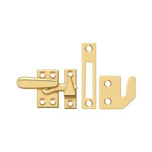 Deltana Small Window Lock / Casement Fastener in PVD Polished Brass finish