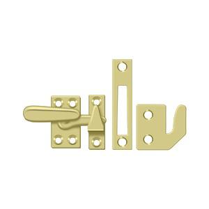 Deltana Small Window Lock / Casement Fastener in Polished Brass finish