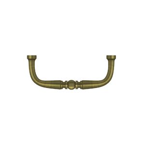 Deltana Traditional Wire Pull, 3" C-to-C in Antique Brass finish