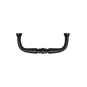 Deltana Traditional Wire Pull, 3" C-to-C in Flat Black finish