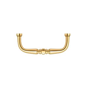 Deltana Traditional Wire Pull, 3" C-to-C in PVD Polished Brass finish