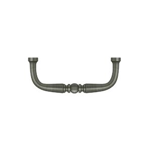 Deltana Traditional Wire Pull, 3" C-to-C in Pewter finish