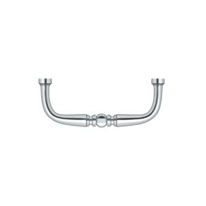 Deltana Traditional Wire Pull, 3" C-to-C in Polished Chrome finish