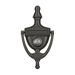 Deltana Victorian Rope Door Knocker with Viewer in Oil Rubbed Bronze finish