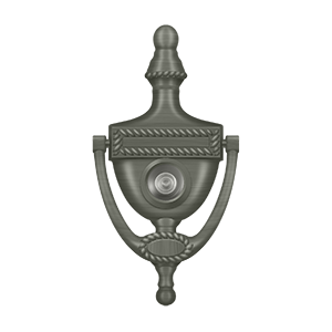 Deltana Victorian Rope Door Knocker with Viewer in Pewter finish