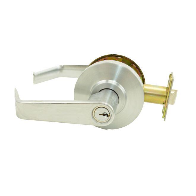 Dexter by Schlage Dexter Commercial Entry / Office Grade 2 Regular Lever Clutching Cylindrical Lock With C Keyway; 2-3/4" Backset and ANSI Strike in Satin Chrome finish