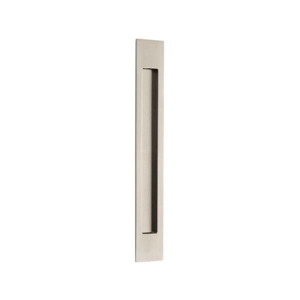 The Emtek 14" Modern Rectangular Flush Pull in Satin Nickel finish