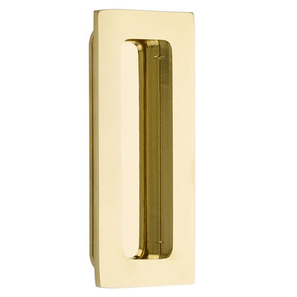Emtek 4" Modern Rectangular Flush Pull in Polished Brass finish