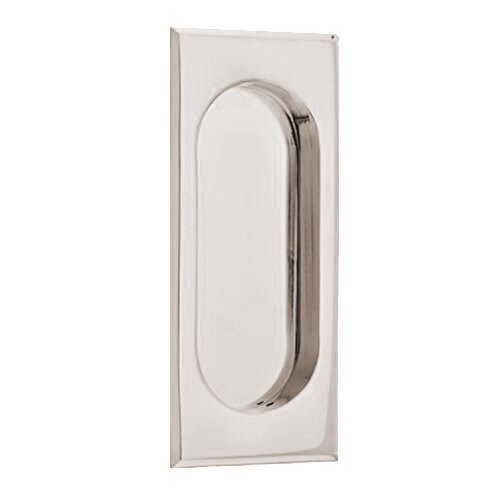 The Emtek 4" Rectangular Flush Pull in Lifetime Polished Nickel finish