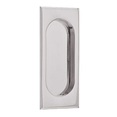 The Emtek 4" Rectangular Flush Pull in Satin Nickel finish