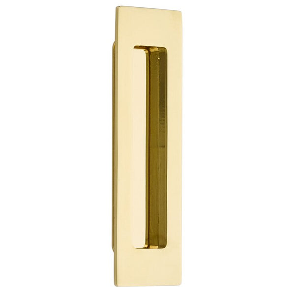 Emtek 6" Modern Rectangular Flush Pull in Polished Brass finish
