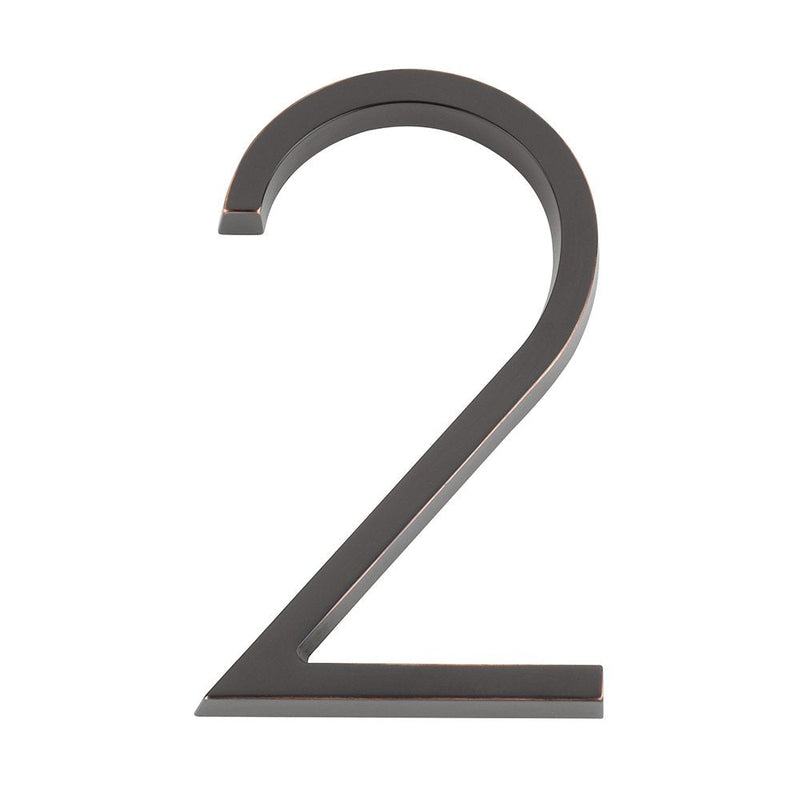 Emtek 7" Modern House Number, No. 2 in Oil Rubbed Bronze finish