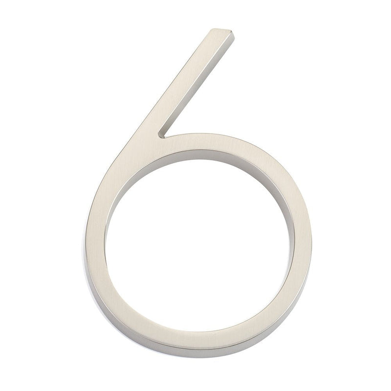 Emtek 7" Modern House Number, No. 6 in Satin Nickel finish