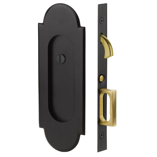 Emtek #8 Pocket Door Mortise Lock in Flat Black finish