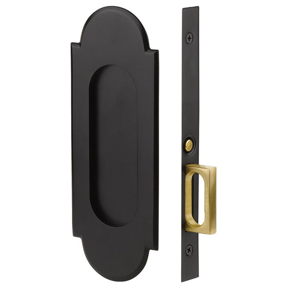 Emtek #8 Pocket Door Mortise Lock in Flat Black finish