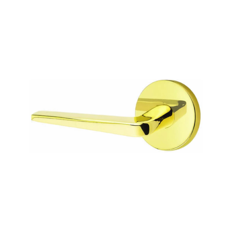 Emtek Athena Lever With Disk Rosette in Unlacquered Brass finish