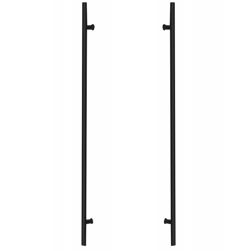 Emtek Back to Back 24" Round Door Pull in Flat Black finish