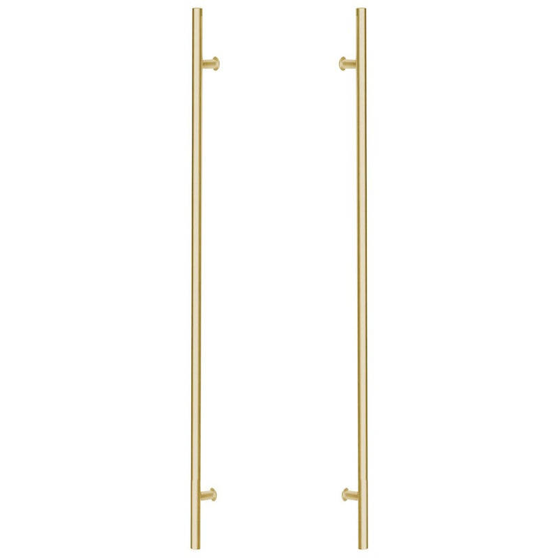 Emtek Back to Back 24" Round Door Pull in Satin Brass Stainless Steel finish