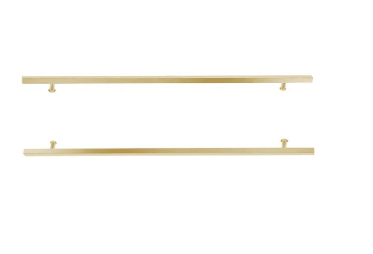 Emtek Back to Back 24" Square Door Pull in Satin Brass Stainless Steel finish