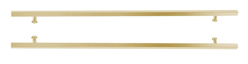 Emtek Back to Back 36" Square Door Pull in Satin Brass Stainless Steel finish