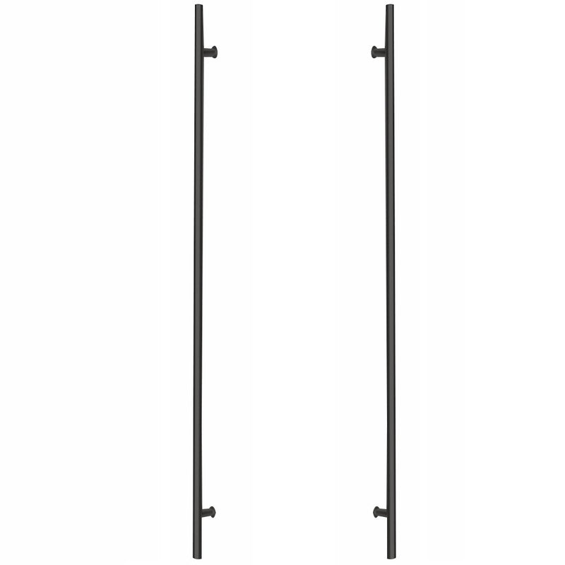 Emtek Back to Back 72" Round Door Pull in Flat Black finish