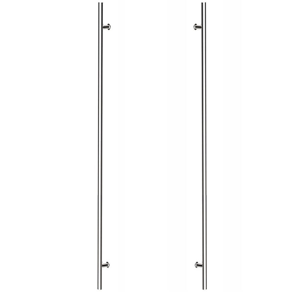 Emtek Back to Back 72" Round Door Pull in Polished Stainless Steel finish