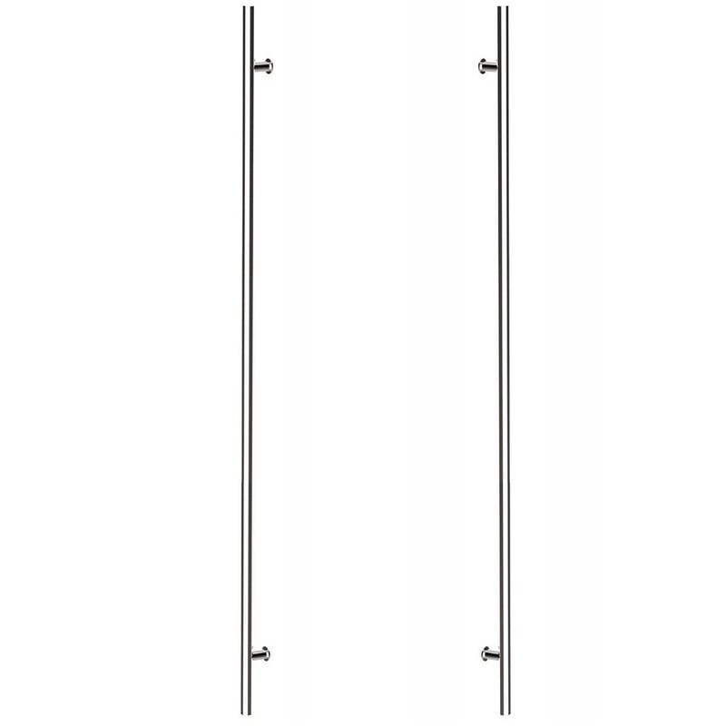 Emtek Back to Back 72" Round Door Pull in Polished Stainless Steel finish