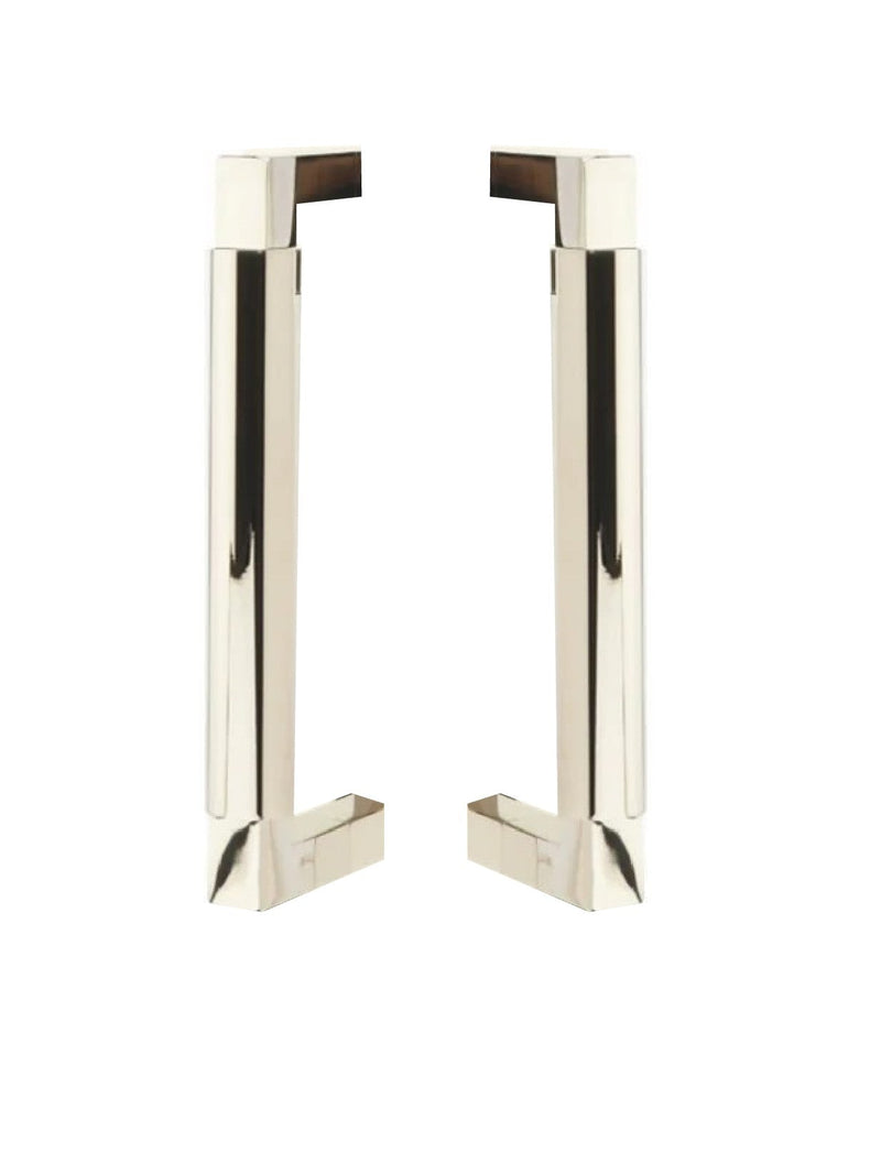 Emtek Back to Back Hercules Smooth Door Pull, 8" Center to Center in Lifetime Polished Nickel finish