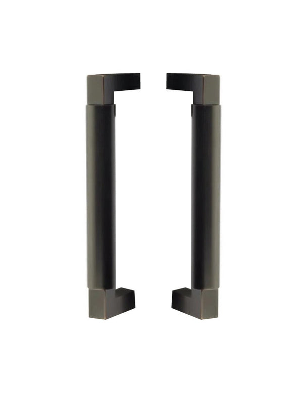 Emtek Back to Back Hercules Smooth Door Pull, 8" Center to Center in Oil Rubbed Bronze finish