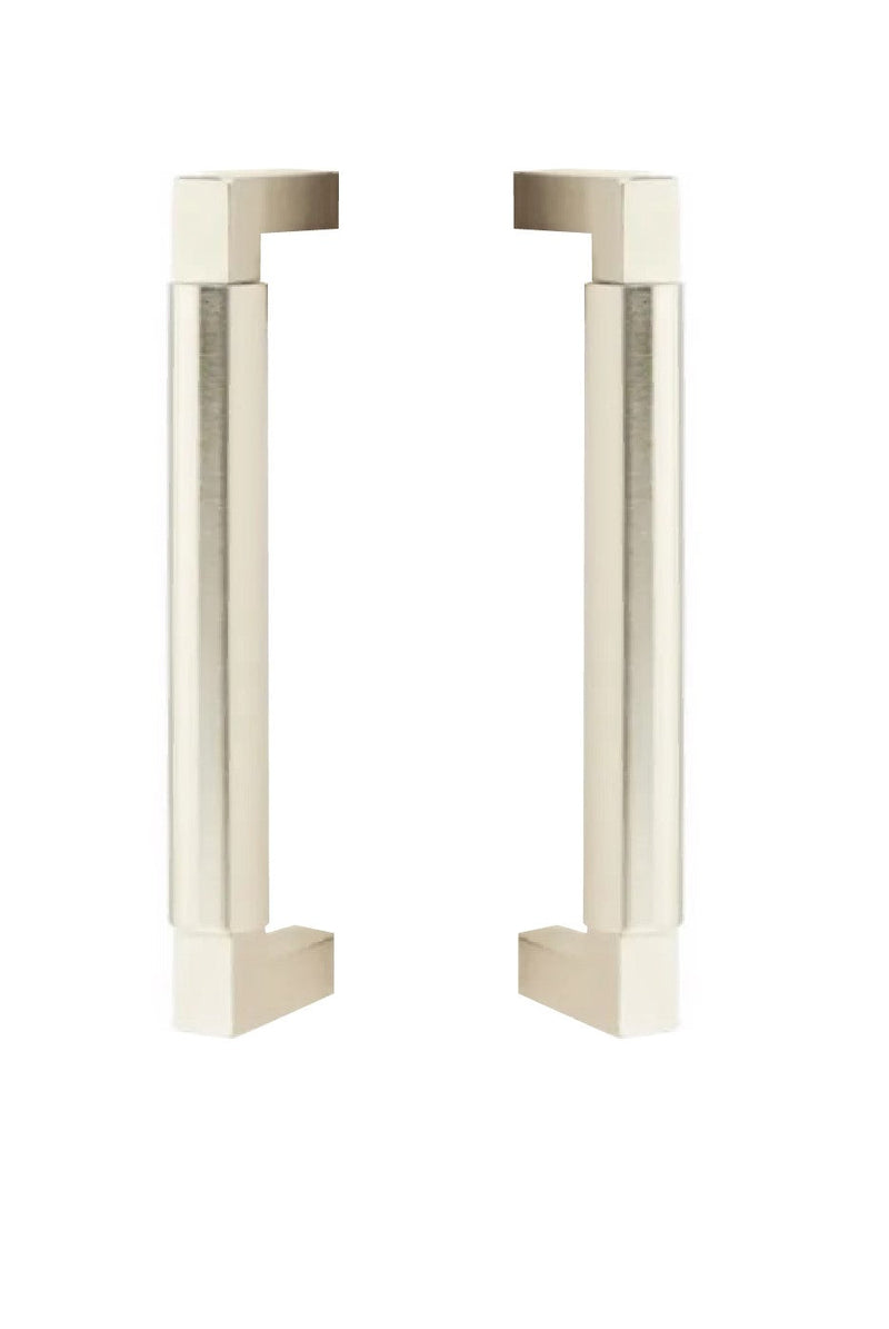 Emtek Back to Back Hercules Smooth Door Pull, 8" Center to Center in Satin Nickel finish