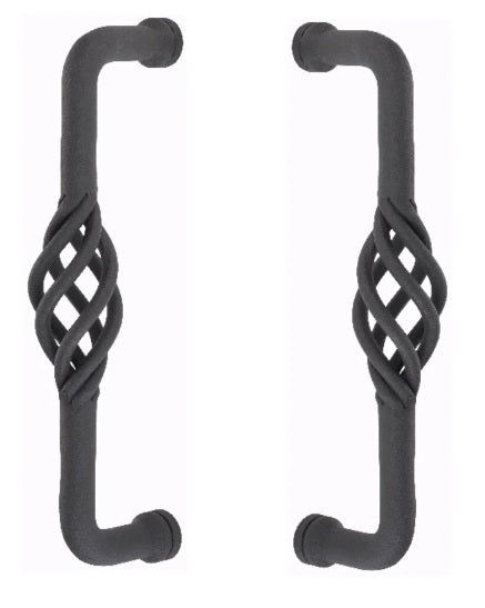 Emtek Back to Back Lafayette Door Pull, 8" Center to Center in Flat Black Steel finish