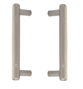 Emtek Back to Back Nunez Bronze Door Pull, 8" Center to Center in Tumbled White Bronze finish