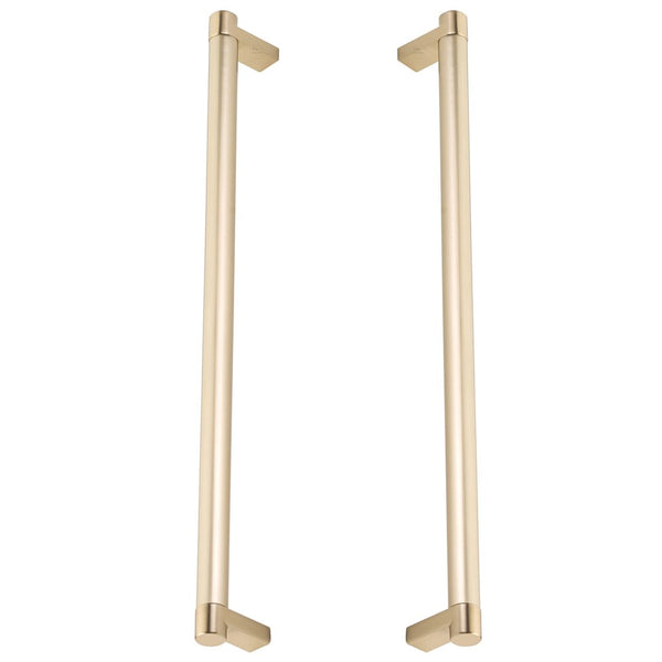 Emtek Back-to-Back Select Rectangular Stem Smooth Appliance Pull, 12" C-to-C in Satin Brass finish