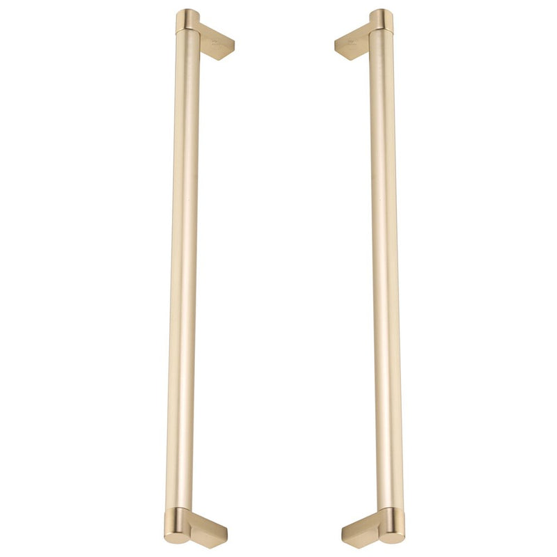 Emtek Back-to-Back Select Rectangular Stem Smooth Appliance Pull, 12" C-to-C in Satin Brass finish