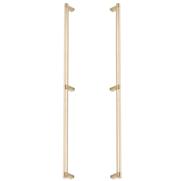 Emtek Back-to-Back Select Rectangular Stem Smooth Appliance Pull, 24" C-to-C in Satin Brass finish