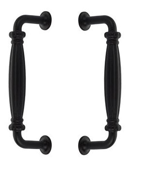 Emtek Back to Back Tuscany Cast Bronze Palermo Door Pull, 8" Center to Center in Flat Black Bronze Patina finish