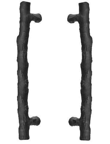 Emtek Back to Back Twig Bronze Door Pull, 8" Center to Center in Flat Black Bronze Patina finish