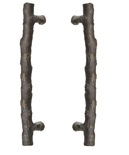 Emtek Back to Back Twig Bronze Door Pull, 8" Center to Center in Medium Bronze Patina finish