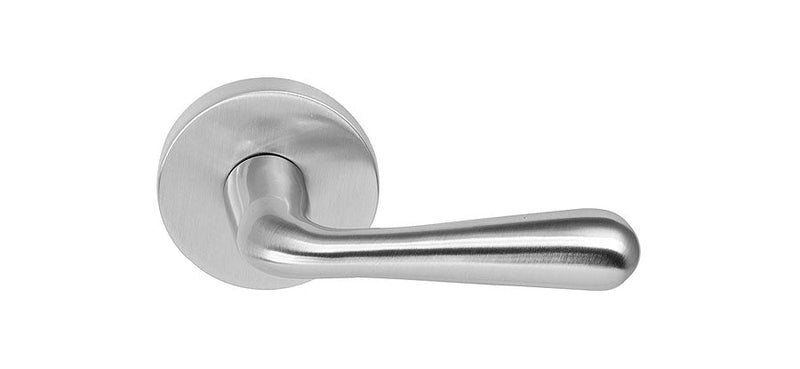 Emtek Basel Lever With Disk Rosette in Satin Nickel finish