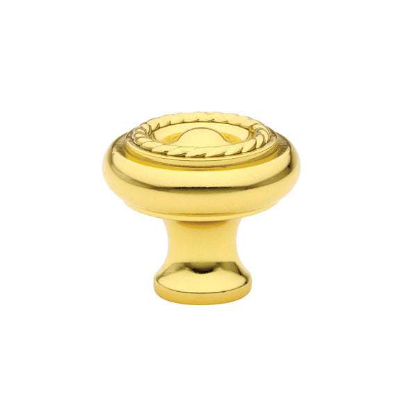 Emtek Brass Rope Knob 1-1/4" Wide (1-1/4" Projection) in Unlacquered Brass finish