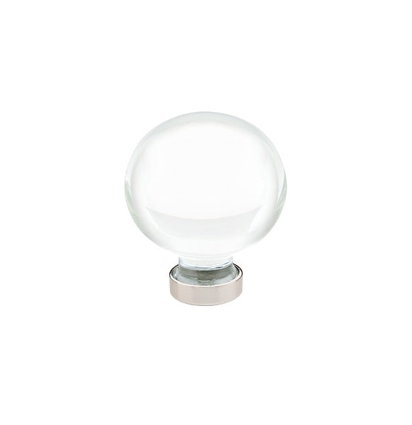 Emtek Bristol Crystal Glass Knob 1-1/4" Wide (1-5/8" Projection) in Lifetime Polished Nickel finish