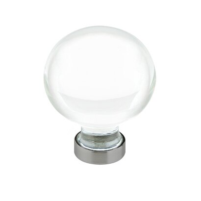 Emtek Bristol Crystal Glass Knob 1-1/4" Wide (1-5/8" Projection) in Pewter finish