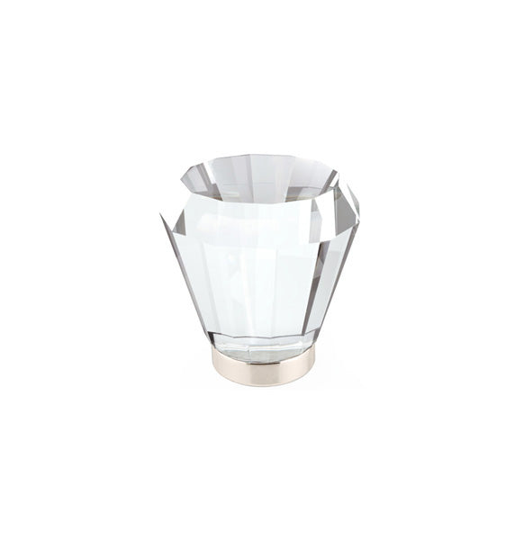 Emtek Brookmont Crystal Glass Knob 1-1/4" Wide (1-1/2" Projection) in Lifetime Polished Nickel finish