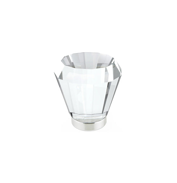 Emtek Brookmont Crystal Glass Knob 1-1/4" Wide (1-1/2" Projection) in Satin Nickel finish