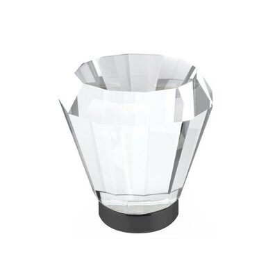 Emtek Brookmont Crystal Glass Knob 1-5/8" Wide (1-3/4" Projection) in Flat Black finish