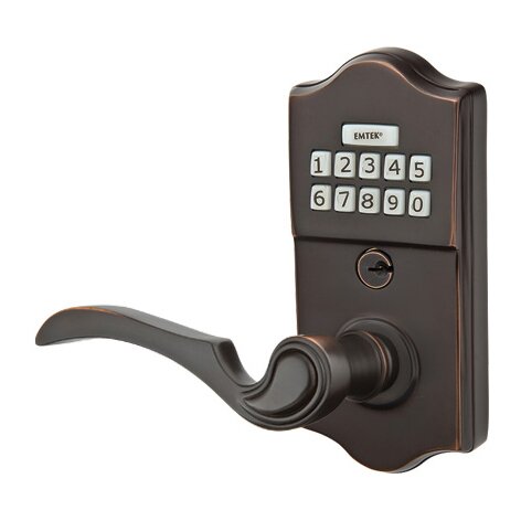 Emtek Classic Electronic Keypad Leverset with Left Handed Coventry Lever in Oil Rubbed Bronze finish